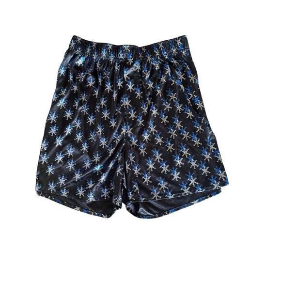 Accents By Isaco Other - Black & Blue Snowflake Polyester Accent Sleep Shorts Small By Isaco
